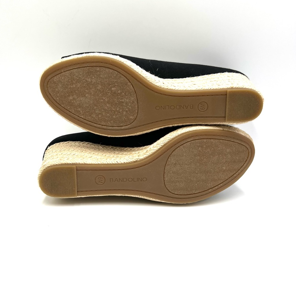 Bandolino Size 6 Nuri Black Fabric Espadrilles Open Toe Wedges Sandals Shoes - Picture 8 of 12